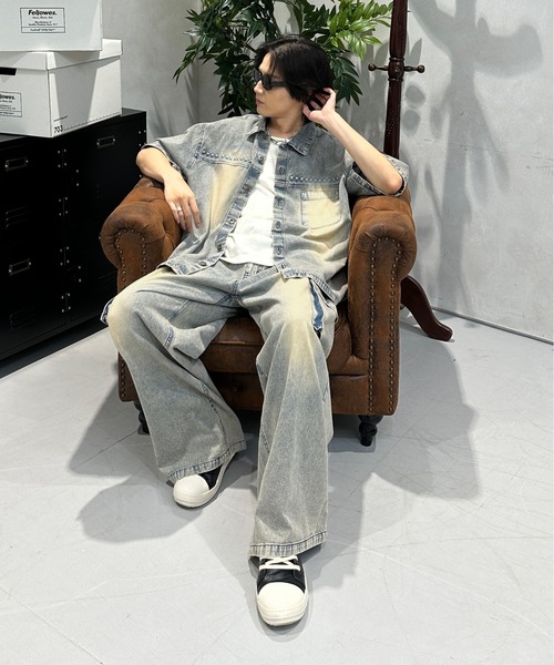 sedacle（セダクル）の「エンボスデニムジャケット【SEUP着用可能】（シャツ/ブラウス・メンズ・ライトブルー/インディゴブルー・SMALL/MEDIUM/LARGE）」の22枚目の写真