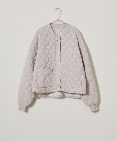 ダイヤキルトニットブルゾン(カーディガン/ボレロ)|Audrey and John Wad(オードリーアンドジョンワッド) ダイヤキルトニットブルゾン(カーディガン/ボレロ)|Audrey and John Wad(オードリーアンドジョンワッド)