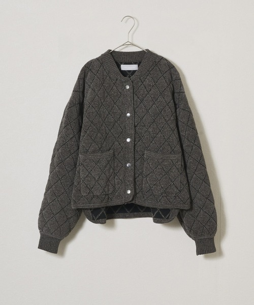 ダイヤキルトニットブルゾン(カーディガン/ボレロ)|Audrey and John Wad(オードリーアンドジョンワッド) ダイヤキルトニットブルゾン(カーディガン/ボレロ)|Audrey and John Wad(オードリーアンドジョンワッド)