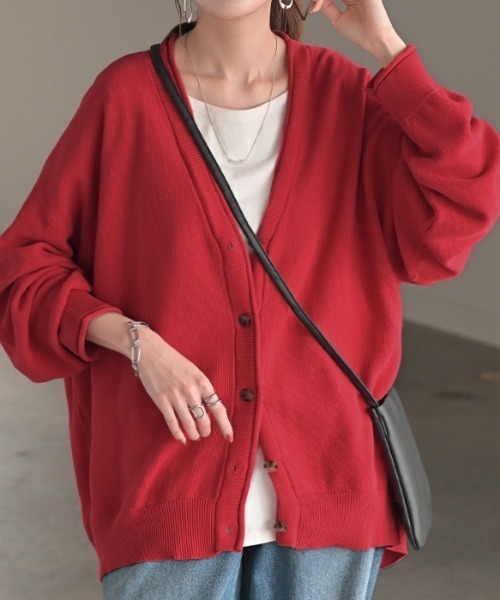 HUG.U(ハグユー)の「<選べる生地> 鹿のこショートカーデ 春夏薄手ver.新発売!(カーディガン/ボレロ・レディース・レッド/ベージュ/ダークグレー/マスタード/ブラック/アイボリー/ライトグレー/ホワイト/ミント/ライトブルー/ブラック系その他/レッド系その他・FREE)」の12枚目の写真