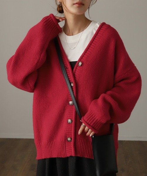HUG.U(ハグユー)の「<選べる生地> 鹿のこショートカーデ 春夏薄手ver.新発売!(カーディガン/ボレロ・レディース・レッド/ベージュ/ダークグレー/マスタード/ブラック/アイボリー/ライトグレー/ホワイト/ミント/ライトブルー/ブラック系その他/レッド系その他・FREE)」の11枚目の写真