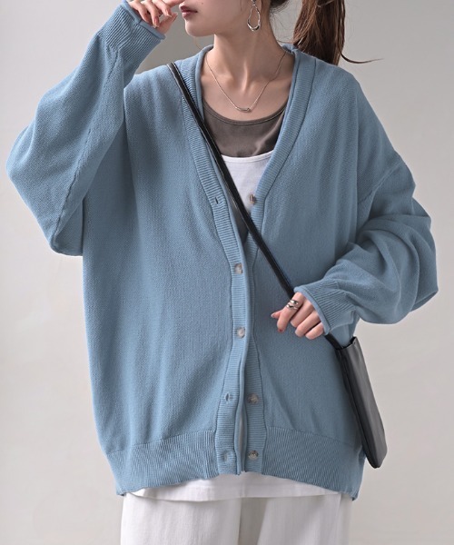 HUG.U(ハグユー)の「<選べる生地> 鹿のこショートカーデ 春夏薄手ver.新発売!(カーディガン/ボレロ・レディース・レッド/ベージュ/ダークグレー/マスタード/ブラック/アイボリー/ライトグレー/ホワイト/ミント/ライトブルー/ブラック系その他/レッド系その他・FREE)」の9枚目の写真
