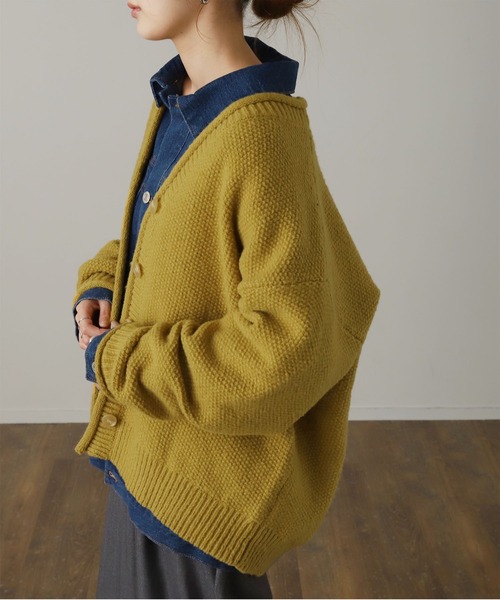 HUG.U(ハグユー)の「<選べる生地> 鹿のこショートカーデ 春夏薄手ver.新発売!(カーディガン/ボレロ・レディース・レッド/ベージュ/ダークグレー/マスタード/ブラック/アイボリー/ライトグレー/ホワイト/ミント/ライトブルー/ブラック系その他/レッド系その他・FREE)」の10枚目の写真