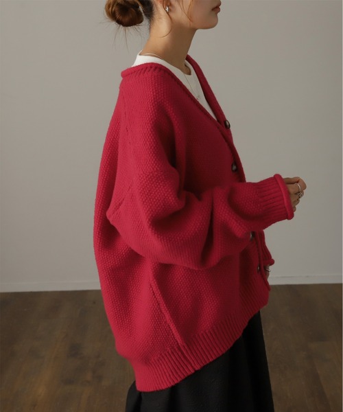 HUG.U(ハグユー)の「<選べる生地> 鹿のこショートカーデ 春夏薄手ver.新発売!(カーディガン/ボレロ・レディース・レッド/ベージュ/ダークグレー/マスタード/ブラック/アイボリー/ライトグレー/ホワイト/ミント/ライトブルー/ブラック系その他/レッド系その他・FREE)」の16枚目の写真