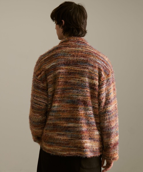 Revo.（レボ）の「Revo. モヘアライク ルーズフィット グラデーション ミックスカラー シャギーニット シャツカーディガン（シャツ/ブラウス・メンズ・レッド系/ブラウン系/グリーン系・2/1）」の17枚目の写真