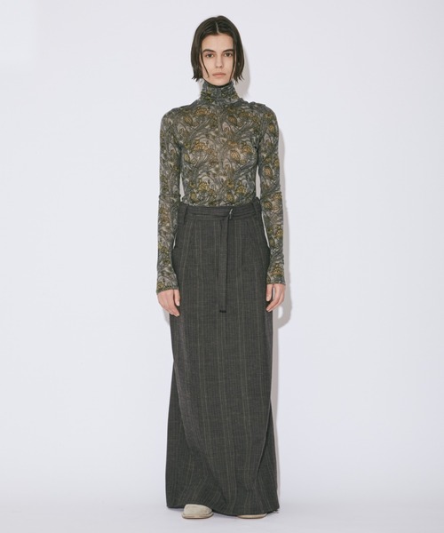 beautiful people ビューティフルピープル 24SS bitter melon printed jersey high neck top シアーハイネックトップス 1445310023 BROWN 38 IT6SXG5FE7ZE beautiful people（ビューティフルピープル）の「wool sheer