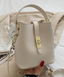 2WAYターンロック付き ミニショルダーバッグ ハンドバッグ