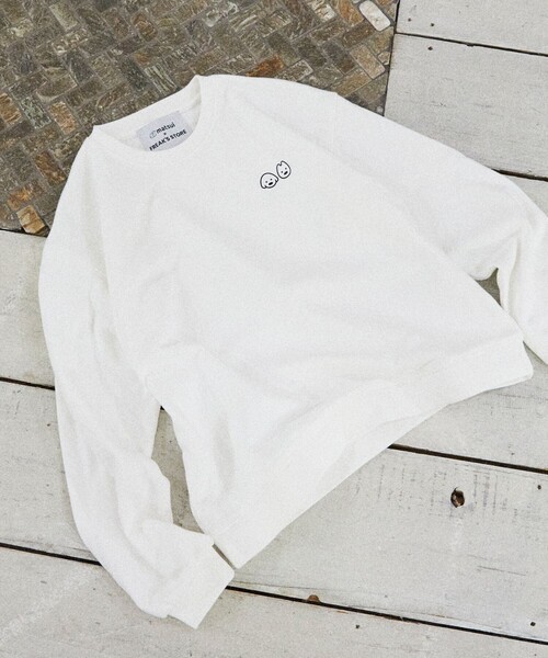 FREAK'S STORE(フリークスストア)の「matsui×FREAK'S STORE/マツイ×フリークスストア 別注 「もにゅもにゅ」キッズ バックプリント スウェット(スウェット・キッズ・ブラック/グレー/ホワイト・MEDIUM/LARGE/SMALL)」の4枚目の写真