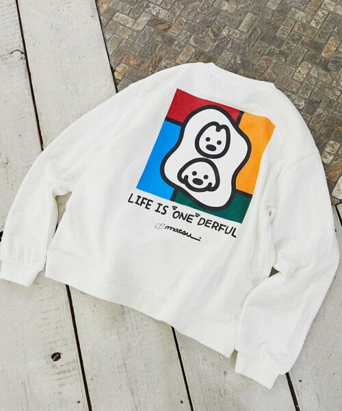 FREAK'S STORE(フリークスストア)の「matsui×FREAK'S STORE/マツイ×フリークスストア 別注 「もにゅもにゅ」キッズ バックプリント スウェット(スウェット・キッズ・ブラック/グレー/ホワイト・MEDIUM/LARGE/SMALL)」の5枚目の写真