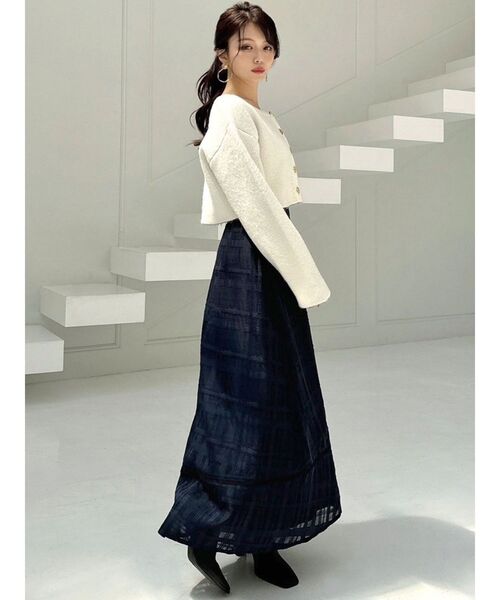 RESEXXY（リゼクシー）の「マルチファブリックコルセットスカート（スカート・レディース・ブラック/ホワイト/ネイビー・FREE）」の9枚目の写真