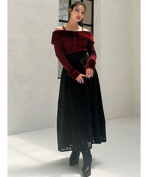 RESEXXY（リゼクシー）の「マルチファブリックコルセットスカート（スカート・レディース・ブラック/ホワイト/ネイビー・FREE）」の17枚目の写真