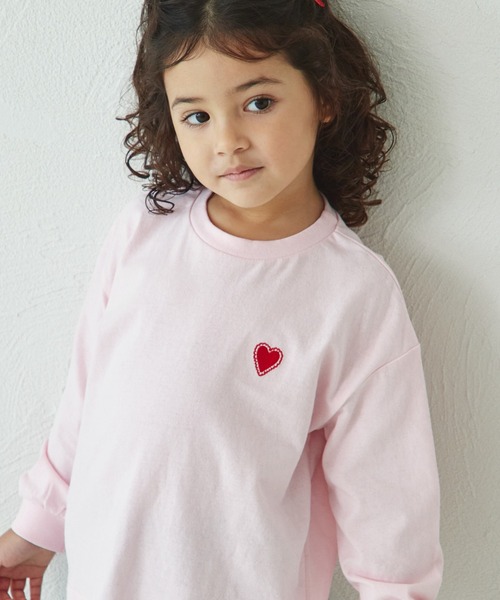 pairmanon（ペアマノン）の「ワンポイント オリジナル刺繍 長袖 Tシャツ（Tシャツ/カットソー・キッズ・ベージュ/ピンク/ホワイト/グリーン/ブラウン/ライトピンク/ライトブルー/ピンク系その他/オリーブ/ブラック・90/100/110/150/130/120/140/80）」の10枚目の写真