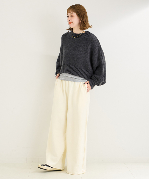 B.C STOCK(ベーセーストック)の「クロップ丈ニット(ニット/セーター・レディース・アイボリー/ウッド/ブラック系その他・FREE)」の12枚目の写真