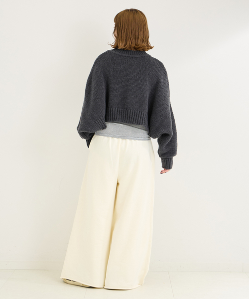 B.C STOCK(ベーセーストック)の「クロップ丈ニット(ニット/セーター・レディース・アイボリー/ウッド/ブラック系その他・FREE)」の14枚目の写真