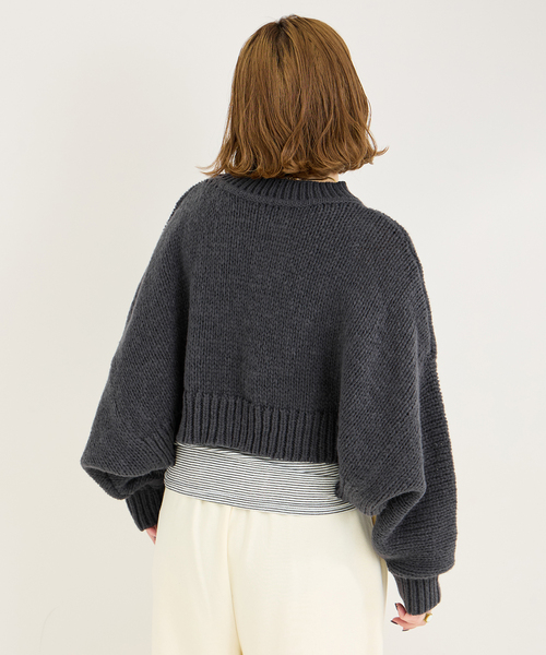 B.C STOCK(ベーセーストック)の「クロップ丈ニット(ニット/セーター・レディース・アイボリー/ウッド/ブラック系その他・FREE)」の19枚目の写真