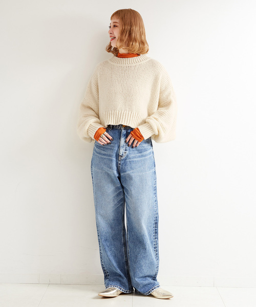 B.C STOCK(ベーセーストック)の「クロップ丈ニット(ニット/セーター・レディース・アイボリー/ウッド/ブラック系その他・FREE)」の22枚目の写真