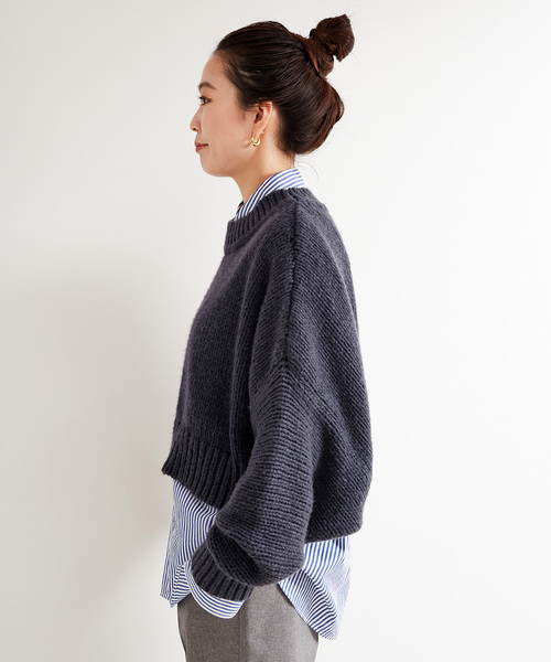 B.C STOCK ベイクルーズ　クロップ丈ブルゾン　ネイビー B.C STOCK ベイクルーズ クロップ丈ブルゾン ネイビー