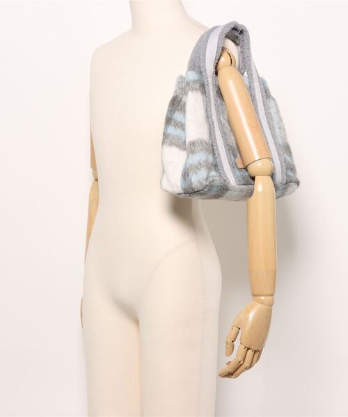 T・S・L（ティーエスエル）の「【T.S.L】チェック×ボアラインハンドルバック(846551)（ハンドバッグ・レディース・アイボリー/ベージュ/グレー・ALL）」の9枚目の写真