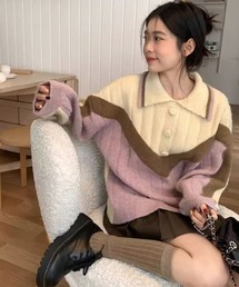 Mayree | 【Mayree】ポロシャツ風 ポロニット ニット(ニット/セーター)