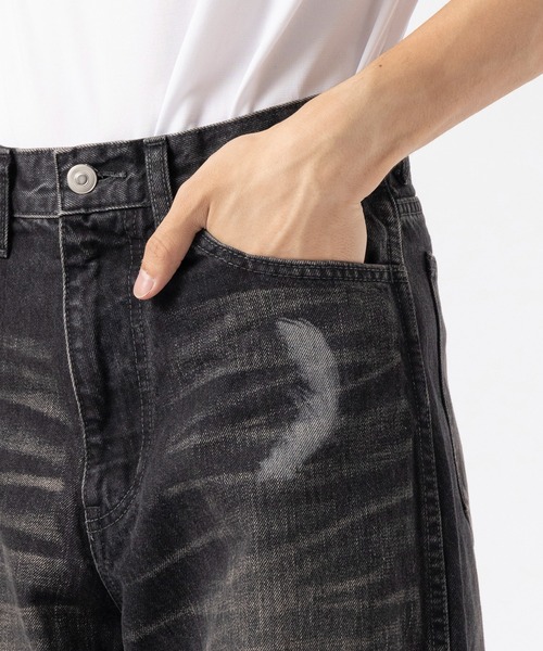 MASU（エムエーエスユー）の「【MASU/エムエーエスユー】MASU BOYS FEATHER BAGGY JEANS（デニムパンツ・メンズ・ブラック/ダークインディゴブルー・44/46）」の4枚目の写真