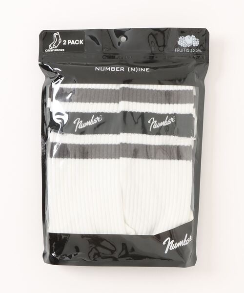 NUMBER (N)INE（ナンバーナイン）の「FRUIT OF THE LOOMxNUMBER(N)INE 2 パックソックス（ソックス/靴下・メンズ・ブラック/ホワイト・25cm～27cm）」の3枚目の写真