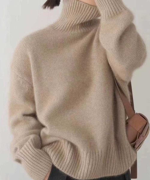 タートルネックモヘアプルオーバールーズニ（ニット/セーター）｜CADBURY（キャドバリー） 5,830円