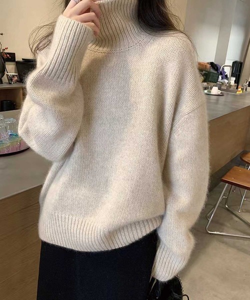 タートルネックモヘアプルオーバールーズニ（ニット/セーター）｜CADBURY（キャドバリー） pattayablatt.com