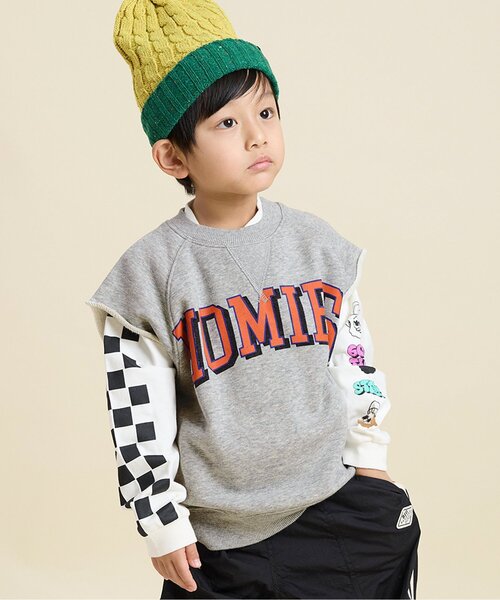 F.O.KIDS（エフオーキッズ）の「ロゴスウェットベスト（ベスト・キッズ・グレー/オレンジ/ネイビー・100/120/160/140）」の2枚目の写真
