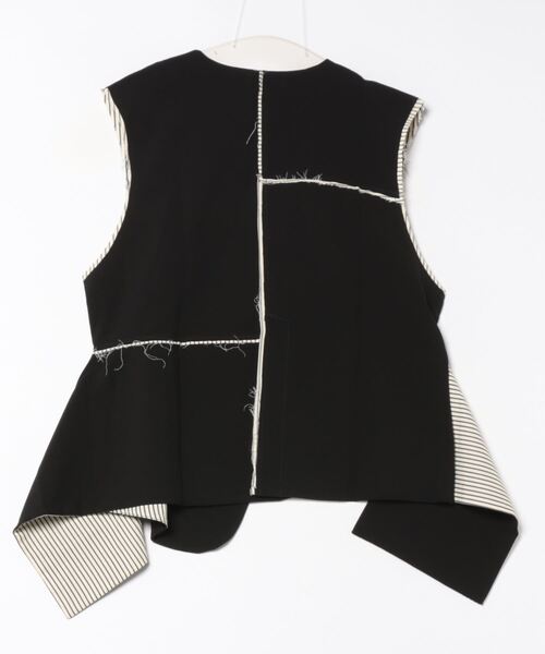 aimoha(アイモハ)の「【moyo】アシンメトリー リバシーブルベスト(ベスト・レディース・ブラック・FREE)」の2枚目の写真