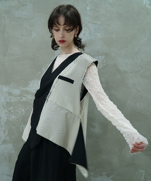 aimoha(アイモハ)の「【moyo】アシンメトリー リバシーブルベスト(ベスト・レディース・ブラック・FREE)」の13枚目の写真