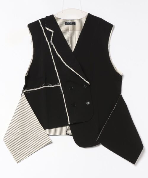 aimoha(アイモハ)の「【moyo】アシンメトリー リバシーブルベスト(ベスト・レディース・ブラック・FREE)」の15枚目の写真