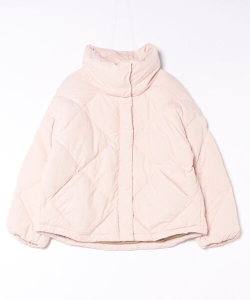 BENETTON (UNITED COLORS OF BENETTON)（ベネトンユナイテッドカラーズオブベネトン）の「【GREEN B】キルティングナイロンハイネックダウンジャケット・コート（ダウンジャケット/コート・レディース・オフホワイト/ピンクベージュ/ブラック・X-SMALL/SMALL/LARGE/MEDIUM）」の18枚目の写真