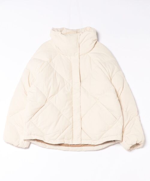 BENETTON (UNITED COLORS OF BENETTON)（ベネトンユナイテッドカラーズオブベネトン）の「【GREEN B】キルティングナイロンハイネックダウンジャケット・コート（ダウンジャケット/コート・レディース・オフホワイト/ピンクベージュ/ブラック・X-SMALL/SMALL/LARGE/MEDIUM）」の19枚目の写真