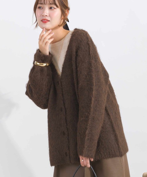 PICCIN（ピッチン）の「ファーニットカーディガン（カーディガン/ボレロ・レディース・ブラウン/グレー/ブルー・M）」の2枚目の写真