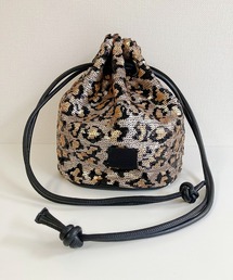 【Swaraj/スワラージ】スパンコールレザーコンボ巾着BAG