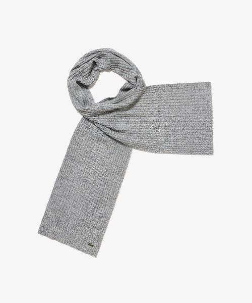 LACOSTE（ラコステ）の「メランジ ウールニットマフラー（マフラー・メンズ・グリーン/グレー/カーキ・FREE）」の4枚目の写真