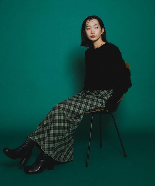 KBF(ケイビーエフ)の「チェックナロースカート(裏付)(スカート・レディース・グレー系その他/グリーン系その他/ブルー系その他・ONE)」の12枚目の写真