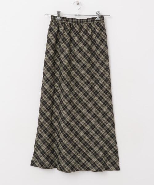 KBF(ケイビーエフ)の「チェックナロースカート(裏付)(スカート・レディース・グレー系その他/グリーン系その他/ブルー系その他・ONE)」の5枚目の写真