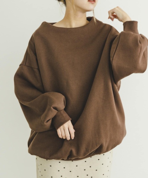 ITEMS URBANRESEARCH(アイテムズ アーバンリサーチ)の「裏起毛ボートネックスウェット(スウェット・レディース・ブラウン/グレー系その他/オフホワイト・FREE)」の5枚目の写真