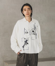 HARE | ドローイングモチーフフロントプリントシャツ(HARE)(シャツ/ブラウス)