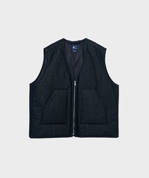 【KANEMASA PHIL./カネマサフィル】Piece Dyeing Denim Padded Vest