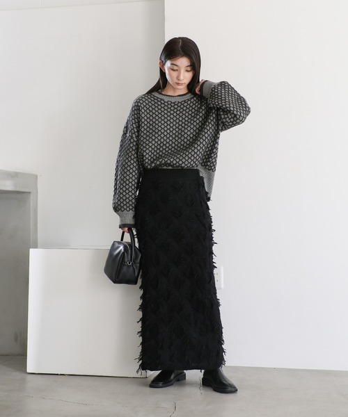 セール】【洗える】バイカラーメッシュニット（ニット/セーター