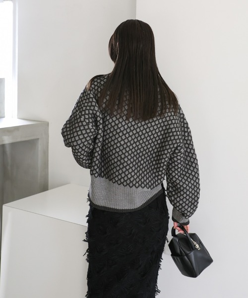 select MOCA（セレクトモカ）の「【洗える】バイカラーメッシュニット（ニット/セーター・レディース・チャコールグレー/ベージュ・FREE）」の22枚目の写真