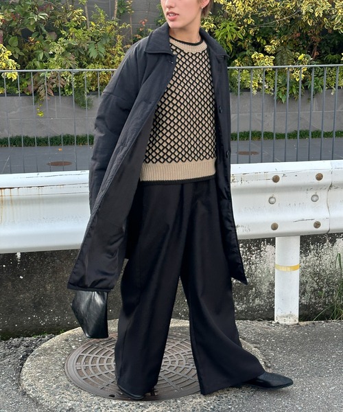 select MOCA（セレクトモカ）の「【洗える】バイカラーメッシュニット（ニット/セーター・レディース・チャコールグレー/ベージュ・FREE）」の15枚目の写真