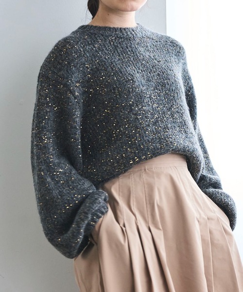 Sirin(シリン)の「スパングルボリュームモヘアニット(ニット/セーター・レディース・ライトピンク/チャコールグレー/ベージュ・FREE)」の18枚目の写真