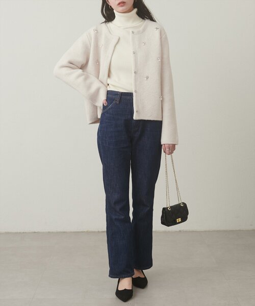 natural couture(ナチュラルクチュール)の「【大人ナチュ】ノーカラービジューニットコート(その他アウター・レディース・モカ/グレー/アイボリー・FREE)」の19枚目の写真