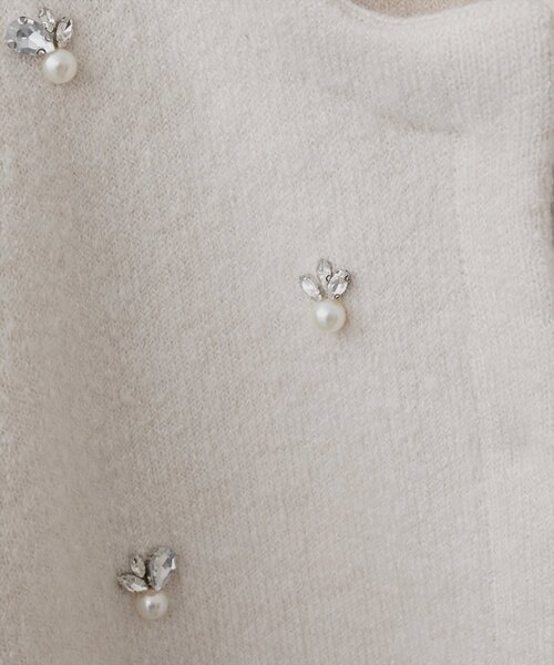 natural couture(ナチュラルクチュール)の「【大人ナチュ】ノーカラービジューニットコート(その他アウター・レディース・モカ/グレー/アイボリー・FREE)」の11枚目の写真