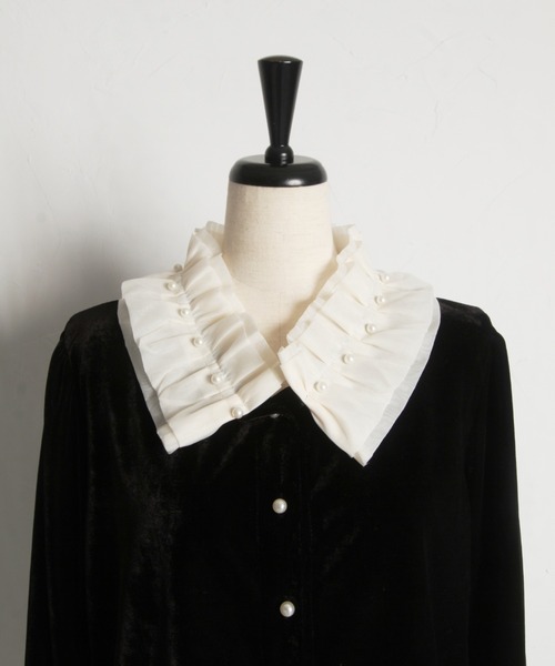 tocco closet(トッコ クローゼット)の「【ZOZO限定】衿×カフスチュールパールカーディガン(カーディガン/ボレロ・レディース・ホワイト/ブラック・M)」の10枚目の写真