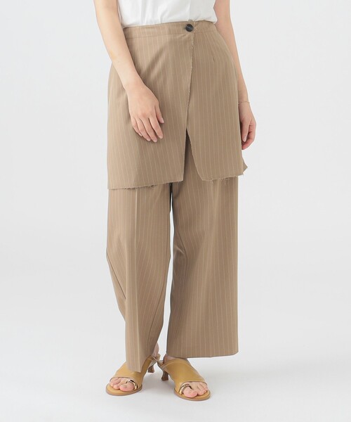 B:MING by BEAMS(ビーミングバイビームス)の「ラップ スカート付き パンツ(S~M)(スラックス・レディース・ネイビー/ブラウン系その他・SMALL/MEDIUM)」の2枚目の写真