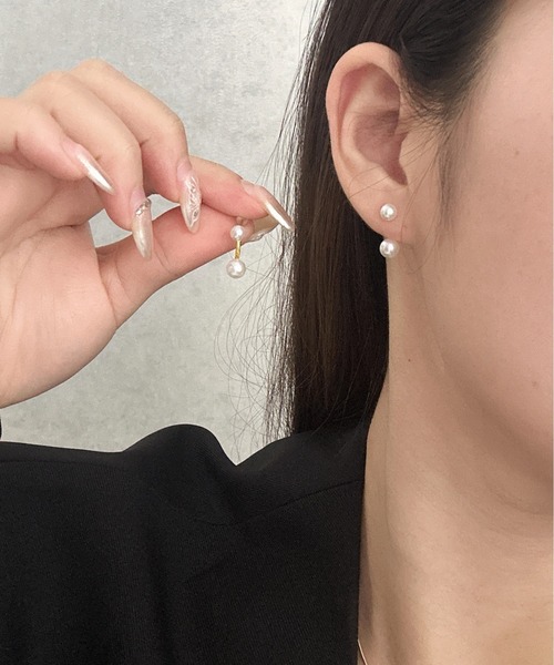 Burner(バーナー)の「【OKUOKU 0909】ダブル パールモチーフ ピアス 両耳用 oku-pierce-703274999965-6 Nn【RBTS】(ピアス(両耳用)・レディース・ゴールド・FREE)」の11枚目の写真